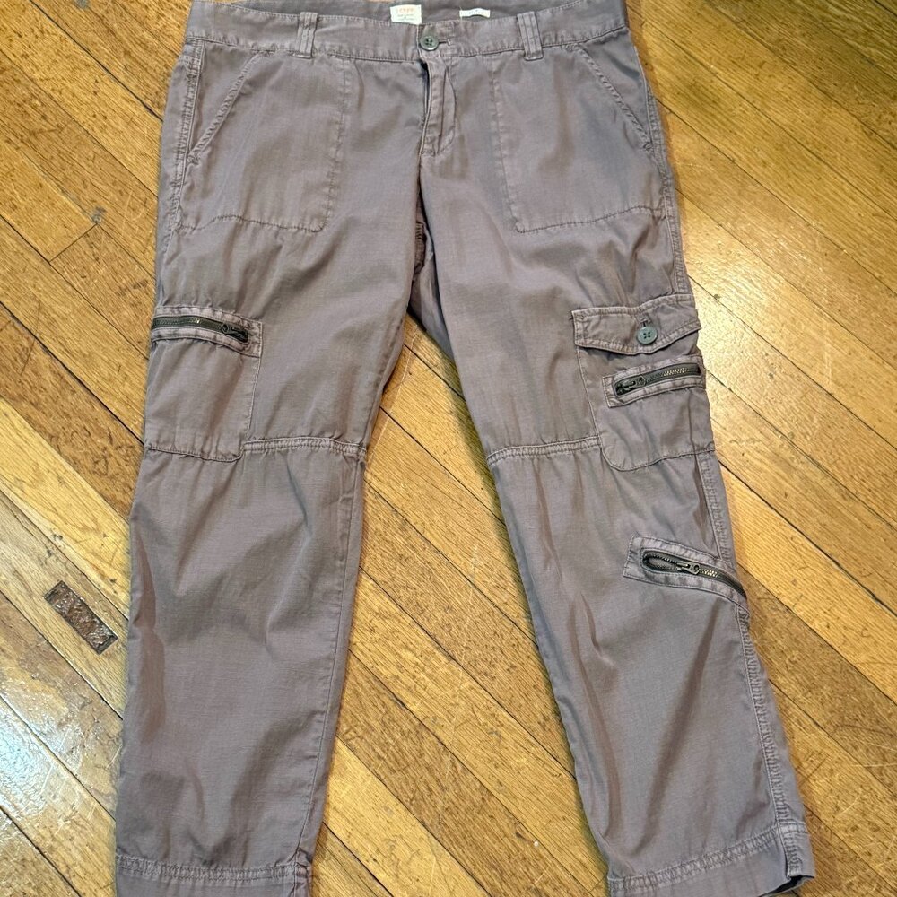 J. Crew Brown Linen Cargo Pants – City Fit | Size 8